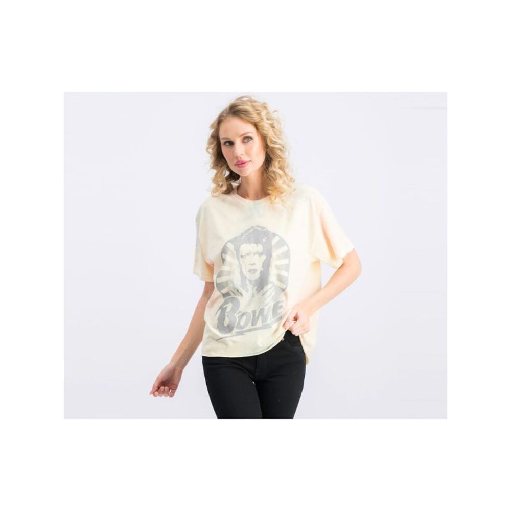 TRUE VINTAGE Womens T-Shirt Ivory Short Sleeve Crew Neck Tie Dye Juniors XS
